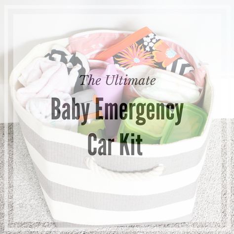 So today I'm sharing how I stock my car with all of our emergency essentials for when we are out and about. Keeping these things in my car (instead of carrying them around in my bag all the time) makes life so much easier! I have two small flexible baskets in my car. One for emergency essentials and one for books/games/toys. Essential Car Kit, Mom Car Kit, Newborn Necessities List, Car Emergency Kit For Moms, Car Diaper Caddy, Car Caddy For Baby, Car Diaper Caddy Essentials, Baby Emergency Car Kit, Baby Essential Checklist