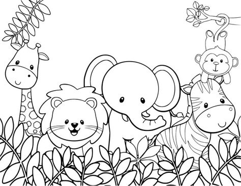 Brilliant Picture of Jungle Animal Coloring Pages . Jungle Animal Coloring Pages Coloring Pages Jungle Animals Coloring Pages Staggering Photo #coloring #coloringpages  #printablecoloringpages Coloring Pictures Of Animals, Jungle Coloring Pages, Zoo Coloring Pages, Zoo Animal Coloring Pages, Giraffe Coloring Pages, Baby Jungle Animals, Baby Coloring Pages, Farm Animal Coloring Pages, Free Adult Coloring Pages