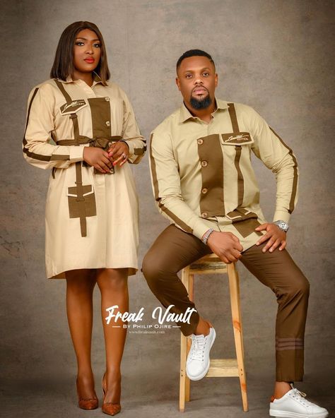 FREAK VAULT BY PHILIP OJIRE ™️ on Instagram: “Introducing the Bella trench couple twining with matching pants by @shirtfreak_ : AVAILABLE IN SIZES 8-20 FOR WOMEN AND M-3XL FOR MEN :…” Female Senator Wears, Couples African Outfits, Senator Wears, African Wedding Attire, Latest African Men Fashion, African Attire For Men, Black Men Haircuts, Dress Suits For Men, African Fashion Traditional