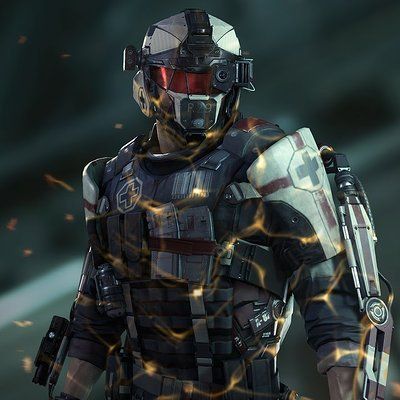 Medic Soldier, Call Of Duty Aw, Titan Armor, Sci-fi Helmet, Special Forces Gear, Helmet Concept, Armor Ideas, Science Fiction Artwork, Combat Medic