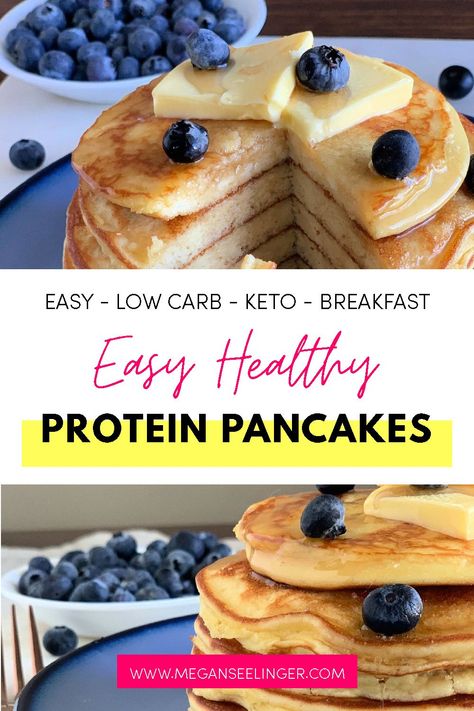 These Keto pancakes are the perfect soft and fluffy pancakes that you dream of! Low carb and moderate protein make them a perfect addition to your Keto breakfast planning. Don’t let the coconut flour fool you - there’s not a strong coconut taste to these pancakes. This is one of my favorite pancake recipes and I hope you love it as much as I do! #pancakerecipes #ketobreakfast #ketopancakes Pancakes With Coconut Flour, Recipe With Coconut Flour, Fluffy Keto Pancakes, Recipes Using Coconut Flour, Coconut Flour Pancakes Recipe, Healthy Protein Pancakes, Easy Protein Pancakes, Best Keto Pancakes, Primal Breakfast