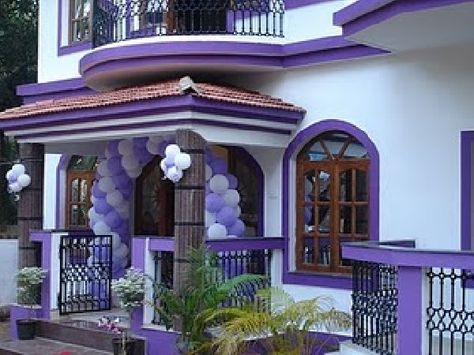 Goa beach cottage Indian House Colour Outside, Goa Architecture, Desi House, Hug Emoticon, Lavender Beach, Indian Houses, Goa Beach, Onam Outfits, 3 Storey House Design