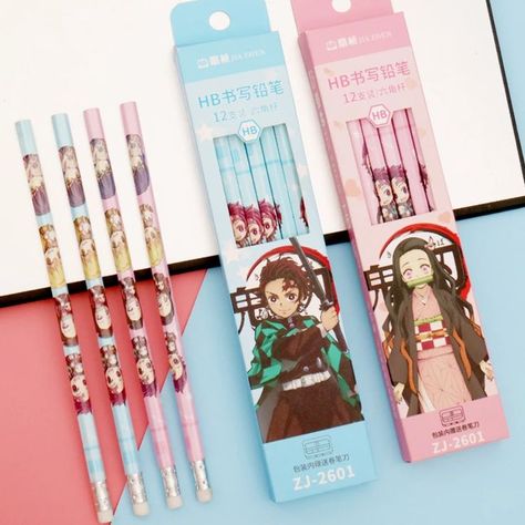 Kawaii Demon Slayer, Kawaii Demon, Anime Bag, Anime Lingerie, Anime Toys, Pencil Writing, Demon Art, Anime Merchandise, Anime Gifts