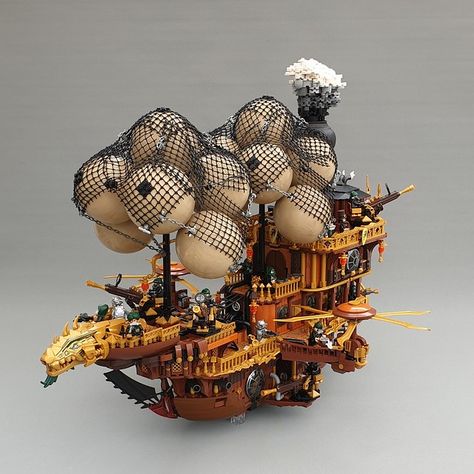 LEGO Airship Archives | The Brothers ... Steampunk Mecha, Lego Dnd, Lego Watch, Lego Steampunk, Lego Creator Sets, Lego Boxes, Lego Designs, Steampunk Airship, Lego Sculptures