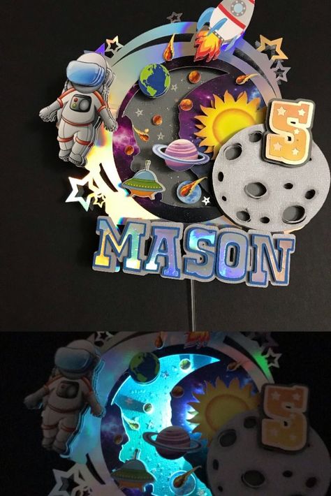 Space Theme Cake Topper, Cake Toppers For Boys, Astronaut Cake Topper, Space Cake Topper, Astronaut Cake, Shaker Topper, Rocket Party, Diy Cake Topper Birthday, Astronaut Party