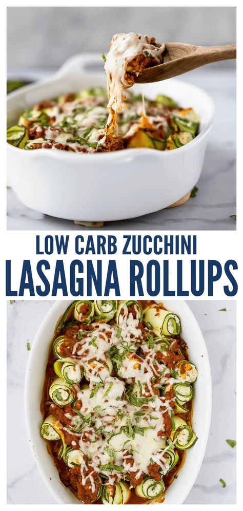 These zucchini roll ups are a fun low carb play on the classic lasagna dish. Each zucchini sliced is stuffed with a ricotta beef filling then topped with tomato sauce and melty mozzarella for a cheesy weeknight bite. #zucchini #lasagnarolllups #lowcarbrecipe #italianrecipe #easydinneridea #zucchinirollup #lasagnarecipe #groundbeef Zucchini Lasagna Roll Ups, Vegetarian Zucchini Lasagna, Zucchini Roll Ups, Zucchini Roll, Low Carb Zucchini Lasagna, Zucchini Lasagna Rolls, Budget Dinners, Zucchini Rolls, Homemade Meat Sauce