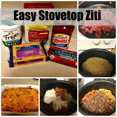 Easy 30 Minute Stove Top Ziti using Ragu's new Homestyle Thick and Hearty Sauce #ad Sit down to a warm dish of noodles, cheese, and tasty sauce Pasta And Ricotta, Ziti Recipes, Pasta Meals, Baked Ziti, Red Sauce, Olive Garden, Frugal Tips, Ricotta Cheese, Colby