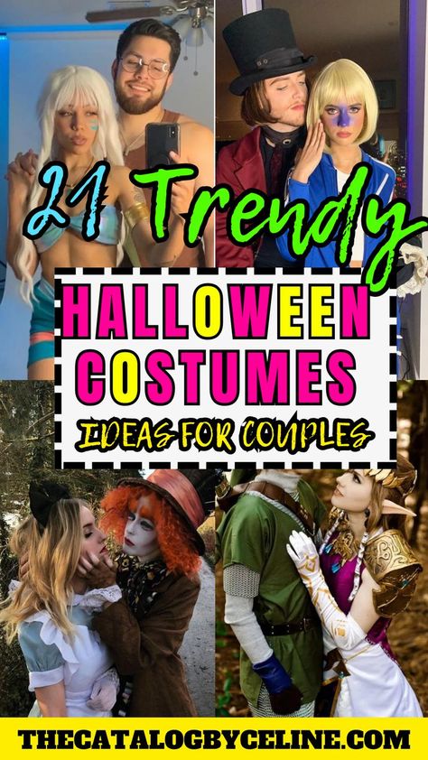 21 Trendy Halloween Costume Ideas for Couples | Halloween Couple Costumes | Halloween 2023 Halloween Couple Outfits, Couple Halloween Costumes Scary, Scary Couple Halloween Costumes, Couple Halloween Costumes 2023, Couple Halloween Costumes Relationship Goals, Halloween Costume For Couples, Costume For Couples, Easy Halloween Nails Design, Cute Couples Costumes