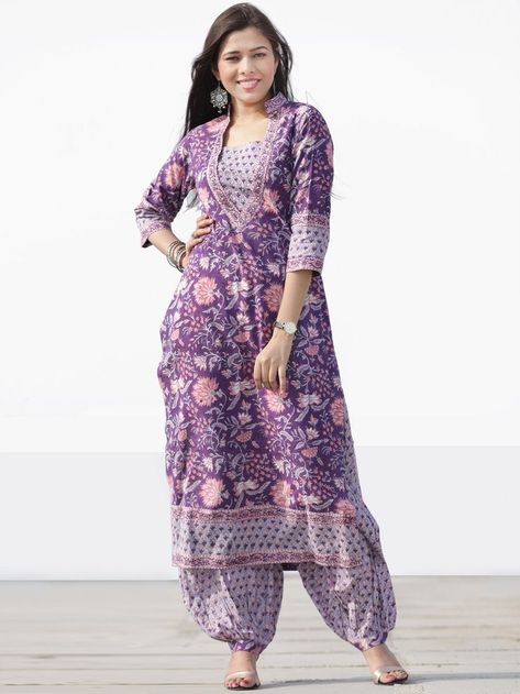 Nayab Tahsin - Set of Kurta Salwar Pants & Dupatta - KS60V2535D | Kurta neck design, Boutique dress designs, Fancy dress design New Style Salwar Design, Afgani Salwar Pant, Cotton Printed Salwar Suit Designs, Salwar Bottom Designs, New Suits Designs For Women, Cotton Suit Designs With Pants, Unique Back Neck Designs For Suits, Print Suit Designs, Neck Designs For Printed Suits