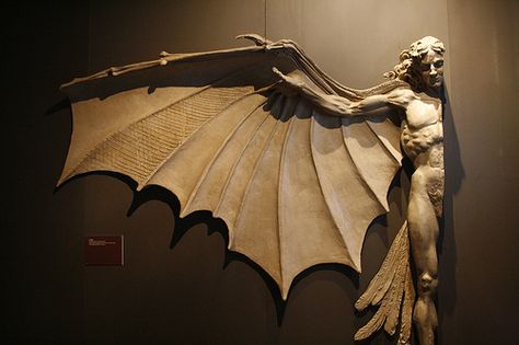 Da Vinci Figure  //  By shaire productions at flickr Man With Wings, Statue Base, Ange Demon, Angels And Demons, Sculptures & Statues, Tombstone, Art Sculpture, Dark Art, Cemetery