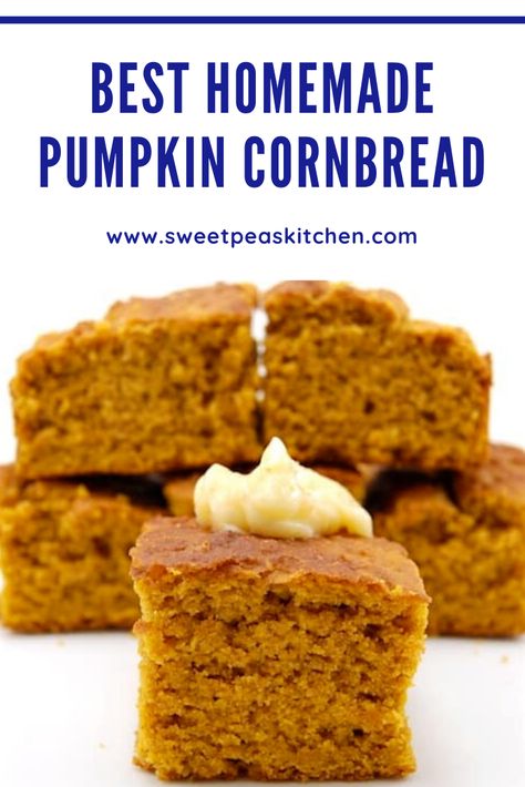 Apple Butter Bread Recipe, Cornbread Recipe From Scratch, Pumpkin Cornbread Recipe, Easy Cornbread Recipe, Fall Sides, Best Cornbread Recipe, Pumpkin Cornbread, Corn Recipes Side Dishes, Cornbread Recipe Sweet