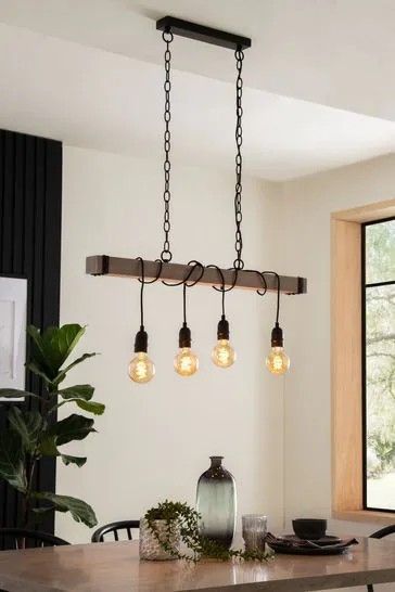 Industrial Dining Room Lighting, Andrew Reynolds, Lights Over Dining Table, Hanging Light Bulbs, Industrial Kitchen Lighting, Studio Vibes, Linear Light, Dining Table Lighting, Flat Decor