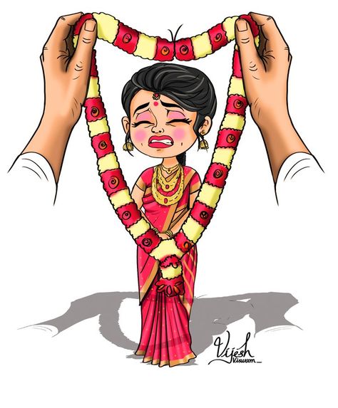 #child_marriage #mathrubhumi #vijeshviswam Marriage Cartoon, Village Scene Drawing, Marriage Pictures, Child Marriage, Creative School Project Ideas, Modern Henna, Warriors Wallpaper, Awareness Poster, Scene Drawing