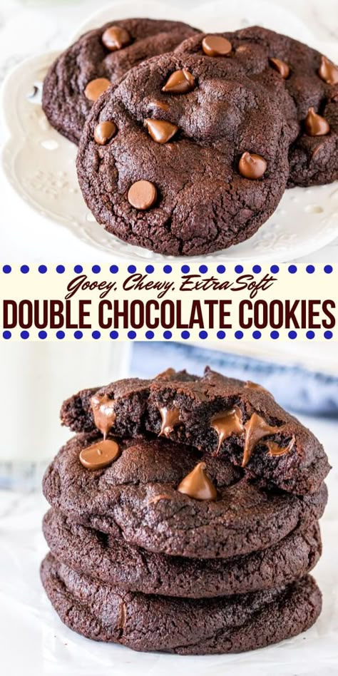 Double Chocolate Chunk Cookies, Mint Chocolate Cookies, Andes Mint Cookies, Chocolate Chunk Cookie Recipe, Diy Easy Recipes, Best New Recipes, Double Chocolate Chip Cookies, Double Chocolate Cookies, Mint Cookies