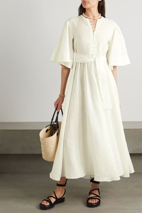 Linen Style Fashion, Modest Dresses Casual, Mode Inspo, Cream Dress, Linen Dresses, Linen Clothes, The Deep, Modest Dresses, Kimonos