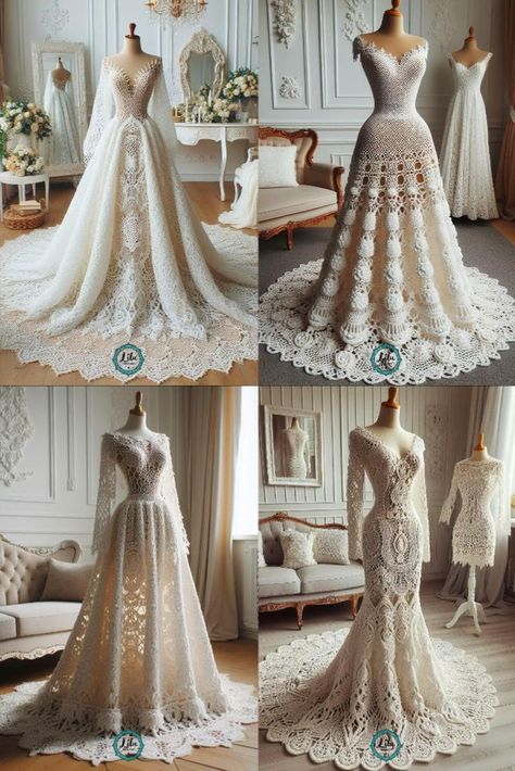 Crochet Wedding Dress Crochet Wedding Dress, Crochet Wedding Dress Pattern, Wedding Dress Topper, Wedding Dresses Ideas, Dress Topper, Dresses 2023 Summer, Crochet Wedding Dresses, Crochet Skirt Pattern, Amazing Crochet