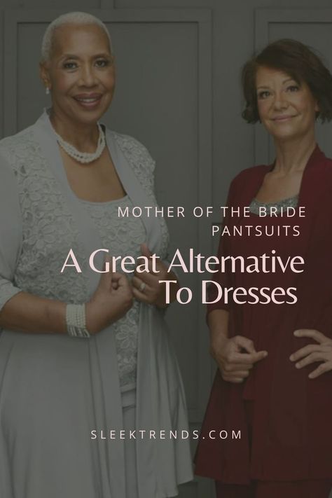 Discover the latest trend in wedding fashion with mother-of-the-bride pantsuits! Say goodbye to traditional dresses and embrace a chic and modern look. Our blog reveals the stunning options and styling tips for mothers of the bride who want to make a stylish statement. From elegant designs to flattering silhouettes, explore the perfect alternative to dresses for your special day. Get inspired and shop the latest pantsuit styles at Sleek Trends! Long Lace Jacket, Mother Of The Bride Pantsuits, Bride Pantsuit, Elegant Pants Suits, Formal Pant Suits, Mother Of The Bride Suits, Lace Jacket, Latest Trend, Elegant Designs