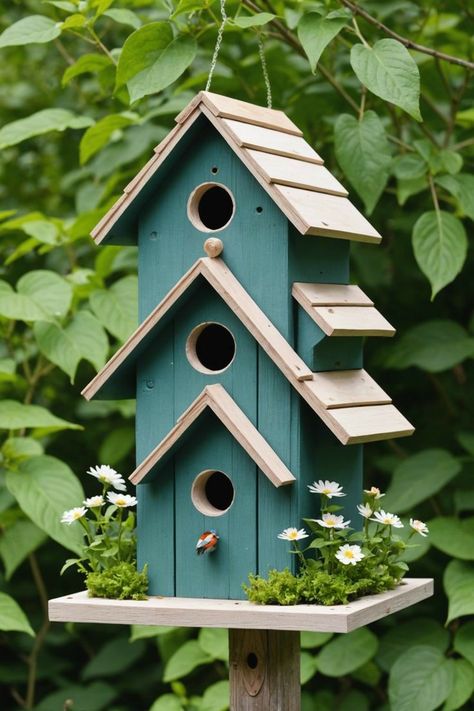 Bird House Design Ideas, Bird House Decor, Teapot Birdhouse, Unique Birdhouses, Painted Birdhouses, Birdhouse In Your Soul, Birdhouse Plans, Window Boxes Diy, Birdhouse Ideas