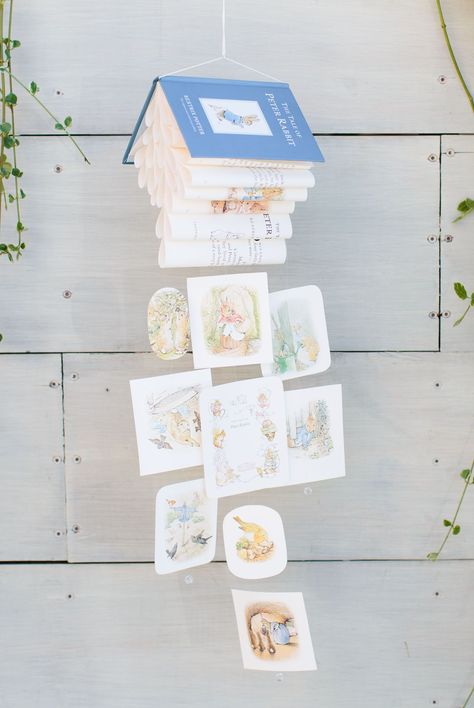 This DIY Peter Rabbit decoration is perfect for a Peter Rabbit-themed baby shower! Rabbit Baby Shower Ideas, Rabbit Party Ideas, Peter Rabbit Baby Shower Ideas, Peter Rabbit Theme Party, Bunny Decorations, Peter Rabbit Books, Bebe Shower, Peter Rabbit Nursery, Peter Rabbit Birthday