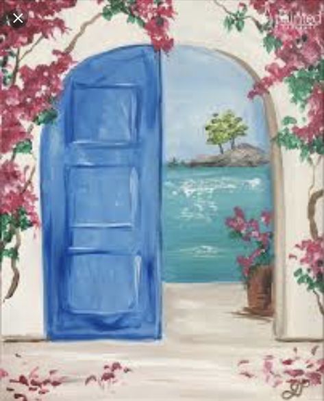 Mamma Mia Aesthetic Painting, Mama Mia Parking Spot Painting, Mamma Mia Watercolor, Mamma Mia Painting Easy, Mamma Mia Canvas Painting, Mamma Mia Parking Spot Painting, Abba Painting Ideas, Mama Mia Painting Ideas, Mama Mia Parking Spot