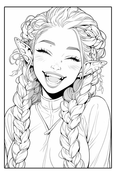 Manga Coloring Book, Color Drawing Art, Detailed Coloring Pages, Cartoon Coloring Pages, Dessin Adorable, Coloring Book Art, Cute Coloring Pages, Book Art Drawings, Art Drawings Sketches Simple