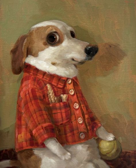 Arte Peculiar, Cute Animal Illustration, Tiny Dogs, Whimsical Illustration, Classical Art, Dog Paintings, Dog Portraits, Cuteness Overload, Animal Illustration