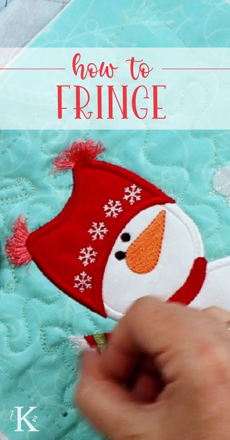 Advent Quilt, Make Fringe, Embroidery Hacks, Embroidery Christmas Gifts, Machine Embroidery Gifts, Embroidering Machine, Fsl Embroidery, Winter Sewing Projects, Christmas Applique Designs