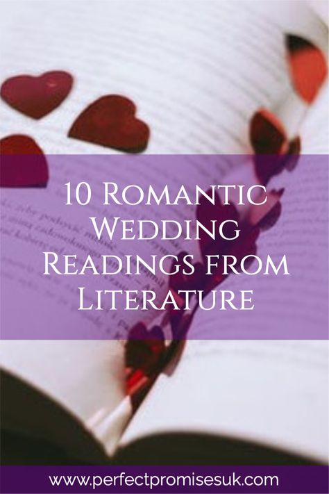 Romantic Readings For Wedding, Short Wedding Readings, Wedding Readings For Friends To Read, Extracts From Books, Wedding Readings From Literature, Wedding Poems Reading, Romance Novels Quotes, Shakespeare Wedding, Literature Wedding