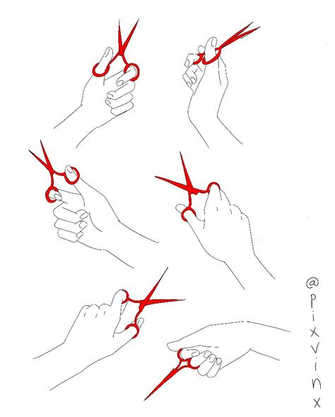 Hand Scissor Tattoo, Hand With Scissors Drawing, Hand Near Mouth Pose, Sewing Hand Reference, Hand Holding Needle Reference, Hand Holding Scissors Drawing, Person Holding Scissors Reference, Hand Holding Scissors Reference, Rawr Hands Reference