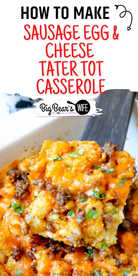 Cheese Tater Tot Casserole, Tot Breakfast Casserole, Southern Comfort Food Recipes, Breakfast Favorites, Tater Tot Breakfast Casserole, Breakfast Egg Casserole, Tater Tot Casserole Recipes, Best Breakfast Casserole, Tater Tot Breakfast