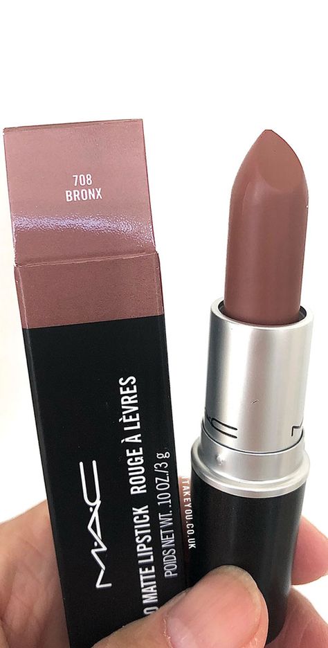 Bronx Mac Lipstick, Mac Bronx Lipstick, Mac Brown Lipstick, Mac Retro Lipstick, Lipstick On Dark Skin, Retro Lipstick, Mac Makeup Lipstick, Lipstick Names, Medium Chocolate Brown