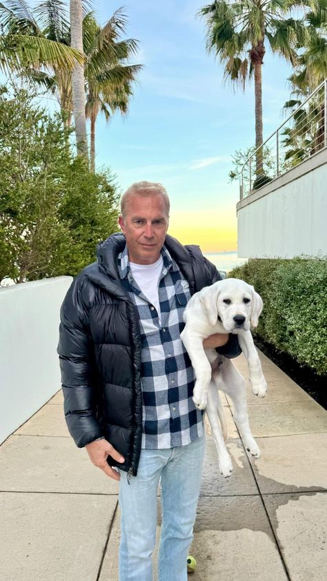 Kevin Costner shows off new puppy amid ex-wife Christine Baumgartner’s romance with former neighbor Josh Connor Josh Connor, Christine Baumgartner, Johnny Depp Fans, Passport Pictures, Dances With Wolves, Scammer Pictures, Getting A Puppy, Kevin Costner, New Photo Download