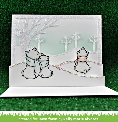 Lawnfawn Cards, Lawn Fawn Design, Winter Skies, Chrismas Cards, Animal Stamps, Lawn Fawn Blog, Lawn Fawn Stamps, Lawn Fawn Cards, Christmas Paper Crafts