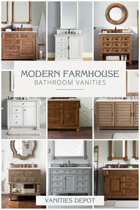 Modern Farmhouse Double Vanity, Bathroom Vanity Ideas One Sink Farmhouse, Half Bath Vanity Ideas, Farmhouse Double Vanity, Farmhouse Bathroom Vanities, Farmhouse Bathroom Vanity Ideas, Modern Farmhouse Bathroom Vanity, Modern Farmhouse Vanity, Farmhouse Style Bathroom Vanity