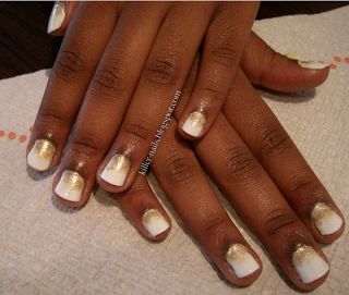 White and Gold Gradient Nails Gold Gradient, Gold Nail Art, Gradient Nails, Gold Nails, White Nails, Nail Art Designs, Silver Rings, Nail Art, Nails