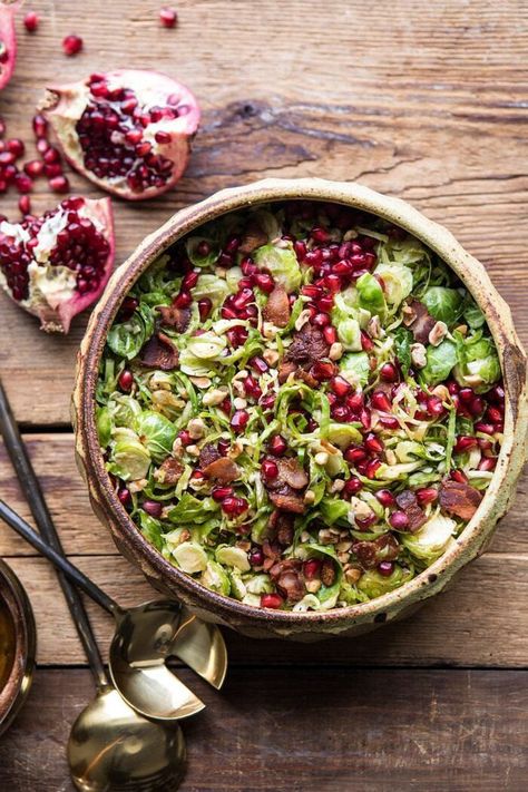 Brussel Sprout Pomegranate, Cider Vinaigrette, Sprout Salad, Pomegranate Salad, Bacon Brussel Sprouts, Shredded Brussel Sprouts, Brussels Sprout, Bacon Salad, Brussel Sprout Salad