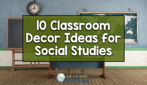 You will love these creative classroom decor ideas for social studies teachers or history teachers! Check out this list of 10 different ideas for... History Bulletin Board Ideas Middle School, History Classroom Ideas Middle School, Classroom Decor Social Studies, Social Studies Decorations, History Classroom Decorations Ideas, Middle School Geography Classroom Decor, Bulletin Board Ideas Social Studies, High School Social Studies Classroom Decorations, Social Studies Classroom Themes