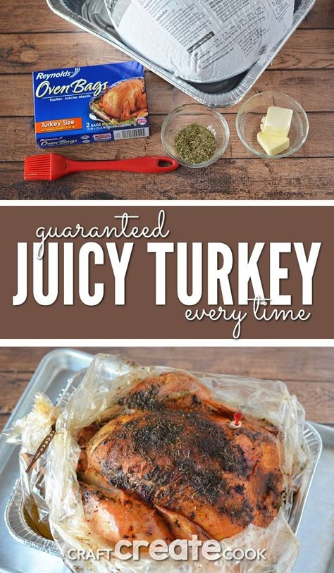 Turkey Bag Recipes, Thanksgiving Recipes Turkey, Juicy Turkey Recipe, Turkey In Oven, Turkey Easy, Easy Turkey Recipes, Cook A Turkey, Juicy Turkey, Roast Turkey Recipes