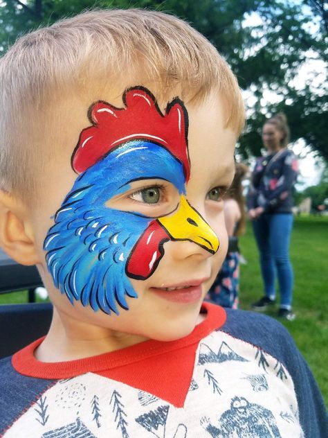 Face Painting Farm Animals Easy, Farm Animals Face Painting, Chicken Face Painting, Farm Face Painting, Face Painting Farm Animals, Farm Face Paint, Chicken Face Paint, Farm Animal Face Paint, Animals Face Painting