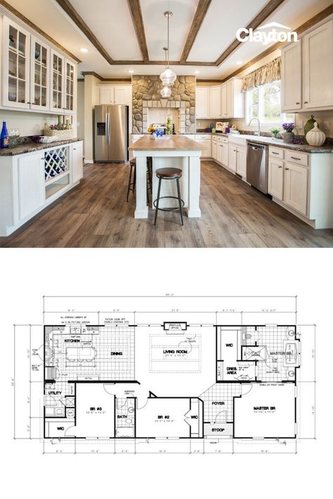 3 Bedroom Modular Home Floor Plans, Luxury Primary Bathroom, Smart House Plans, Mobile Home Doublewide, Modular Floor Plans, 2023 Decor, Mobile Home Floor Plans, 3 Bedroom Floor Plan, Built In Hutch