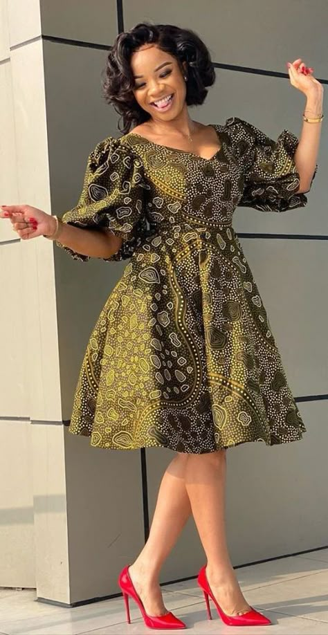 Serwaa Amihere, Shweshwe Dresses, Short African Dresses, Best African Dresses, African Fashion Skirts, African Dresses Modern, Afrikaanse Mode, African Wear Dresses, African Print Dress Designs