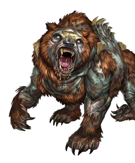 Mutated Dire Bear - Pathfinder PFRPG DND D&D 3.5 5E 5th ed d20 fantasy Mutated Animals Concept Art, Bear Dnd, Dire Bear, Zombie Bear, Cute Powerpoint Templates, Bear Template, Animal Templates, Silver Falls, D D Monsters