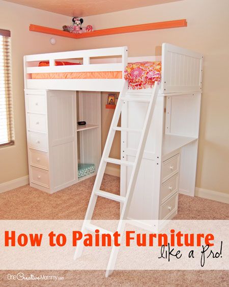 Ready to paint furniture? Check out these tips first and learn how to paint furniture like a pro. These tips are perfect for turning dark furniture white. Bunk Bed Makeover, Bunk Bed Fort, Bed Fort, Girls Bunk Beds, How To Paint Furniture, Furniture Painting Tips, Cool Bunk Beds, Shared Bedroom, Dark Furniture