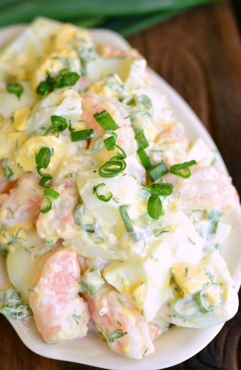 Creamy Salads, Shrimp And Eggs, Will Cook For Smiles, Sea Food Salad Recipes, Shrimp Salad Recipes, Avocado Salad Recipes, Avocado Egg Salad, Light Meals, Egg Salad Sandwiches