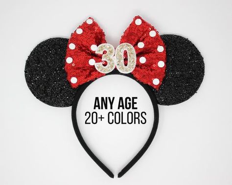 30th Birthday Disney Headband | Polka Dot Disney Ears | 30th Birthday Minnie Mouse Ears | Polka Dot 1st Birthday Hats, Cute Products, Disneyland Ears, Disney Ears Headband, Disney Mouse Ears, First Birthday Hats, Disney Headbands, Minnie Mouse Ears Headband, Birthday Disney