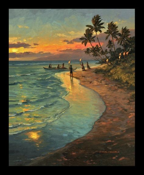 Hawaiian Painting, Maui Lahaina, Hawaii Painting, Lahaina Hawaii, Large Landscape Painting, Oil Painting Background, Fall Canvas Painting, Nostalgia Art, Hawaii Art