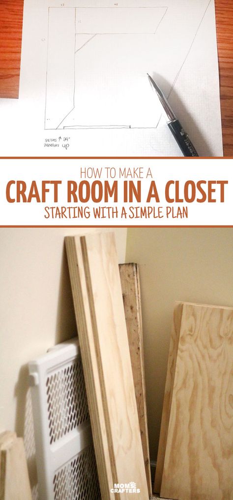 Organizing A Craft Closet, Diy Closet Craft Room, Built In Craft Closet, Diy Art Closet, Sewing Room Closet Ideas, Diy Craft Closet Ideas, Craft Closet Organization Ideas Diy, Turn Closet Into Craft Space, Closet Into Craft Space