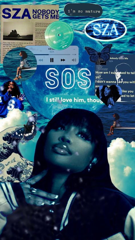 #sza #music #szaaestethic #aestehthic #collageart #vibes #blue Sza Purple, Sza Music, Sza Wallpapers, Sza Singer, Take That, Purple, Music, I Love, Blue