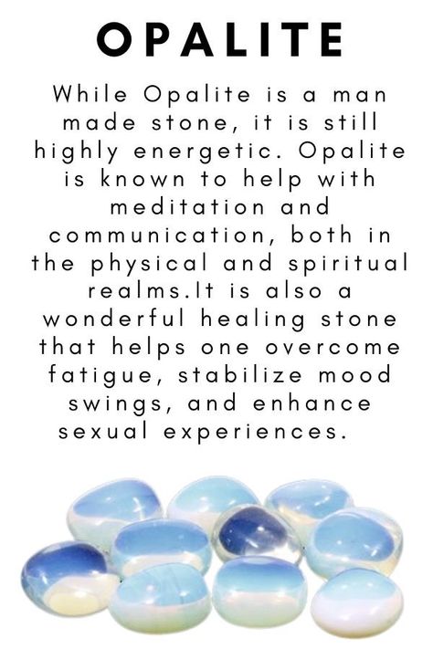 Opalite Jewelry, Healing Crystals Meanings, Opalite Crystal, Crystal Power, Crystal Guide, Crystals Healing Properties, Spiritual Crystals, Herbal Magic, Meditation Crystals