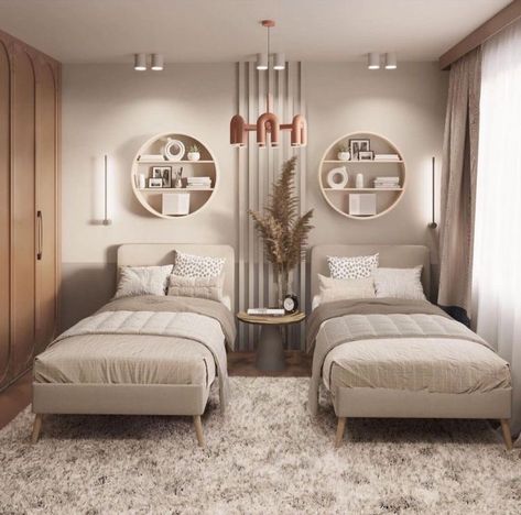 Twin Bedroom Ideas For Adults, Twin Bedroom Decor, Luxury Kids Bedroom, Room Decoration Bedroom, Modern Apartment Living Room, Kids Room Interior Design, Luxury Room Bedroom, Latest Living Room Designs, Bedroom Interior Design Luxury